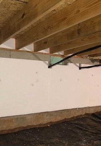 Bora-Board insulation option in a Triangle crawl space